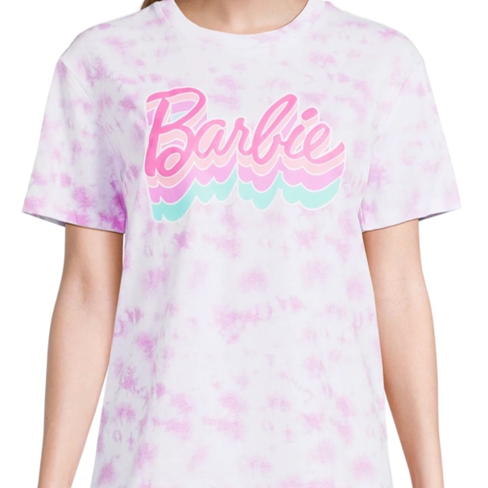 Barbie Women's Pink Tie Dye Graphic Tee